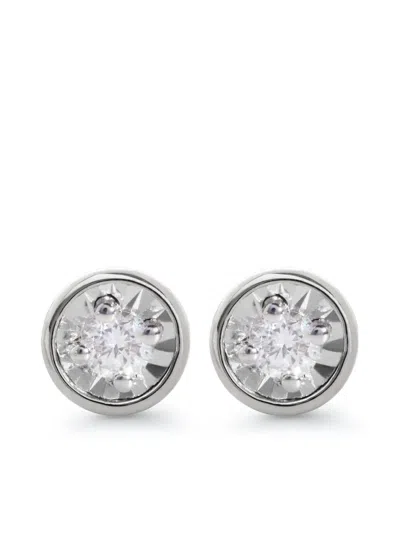 Monica Vinader Diamond Stud Earrings In Silver