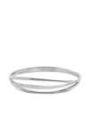 Monica Vinader Diamond Wrap Bangle Bracelet In Silver
