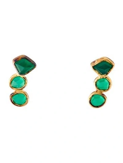 Pre-owned Monica Vinader Dyed Chalcedony Ear Climbers In Multicolor