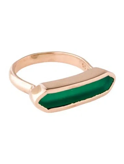 Pre-owned Monica Vinader Dyed Chalcedony Faceted Signet Ring In Multicolor