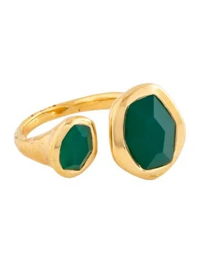 Pre-owned Monica Vinader Dyed Chalcedony Odyssey Gemstone Open Ring In Multicolor