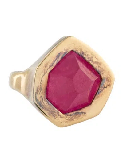 Pre-owned Monica Vinader Dyed Quartz Petra Cocktail Ring In Multicolor