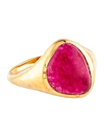 Pre-owned Monica Vinader Dyed Quartz Rio Ring In Multicolor