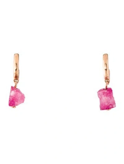 Pre-owned Monica Vinader Dyed Quartzite Huggie Earrings In Multicolor