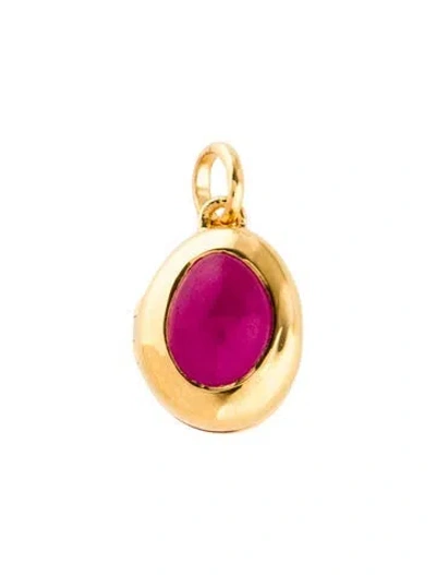 Pre-owned Monica Vinader Dyed Quartzite July Birthstone Locket Pendant In Multi