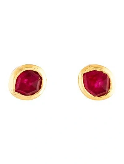 Pre-owned Monica Vinader Dyed Quartzite Mini Siren Stud Earrings In Multicolor