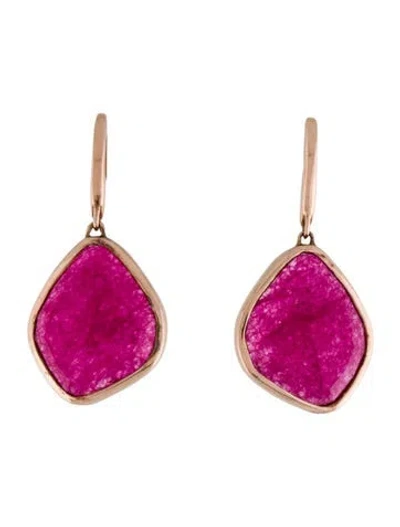 Pre-owned Monica Vinader Dyed Quartzite Siren Drop Earrings In Multi