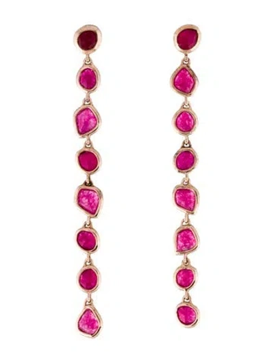 Pre-owned Monica Vinader Dyed Quartzite Siren Mini Nugget Drop Earrings In Multi