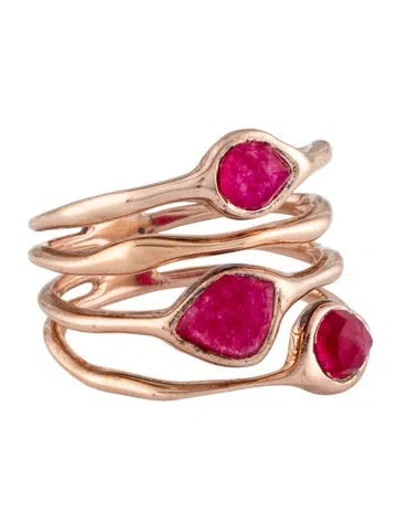Pre-owned Monica Vinader Dyed Quartzite Siren Stacked Ring In Multi
