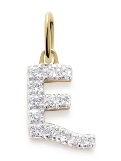Monica Vinader E Charm Diamond Necklace In Gold