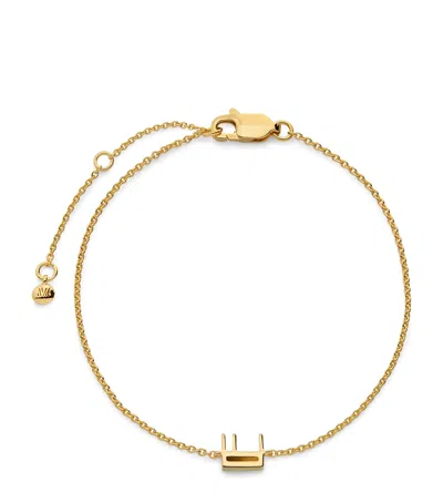 Monica Vinader E Initial Chain Bracelet In Gold