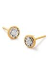 Monica Vinader Essential Diamond Stud Earrings In 18ct Gold Vermeil On Sterling