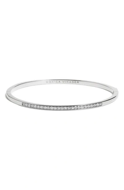 Monica Vinader Essential Lab Grown Diamond Bangle In Silver