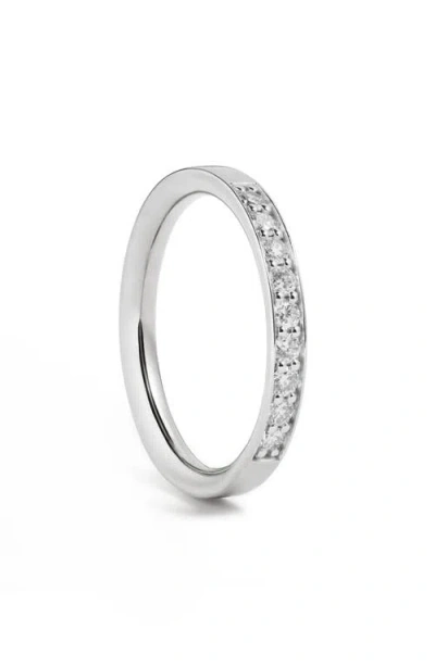 Monica Vinader Essential Lab Grown Diamond Pavé Stacking Ring In Silver