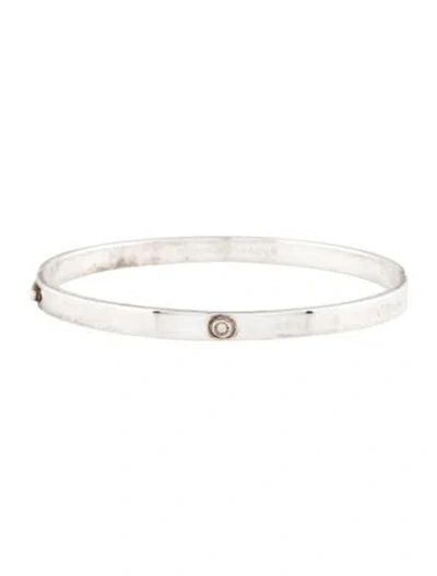 Pre-owned Monica Vinader Essential Lab Grown Diamond Solitaire Hinged Bangle, 7.25" In Multicolor