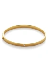 Monica Vinader Essential Lab Grown Diamond Solitaire Hinged Bangle Bracelet In 18k Gold Vermeil