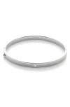 Monica Vinader Sterling Silver Solitaire Diamond Bangle Lab Grown Diamond In Sterling Silver