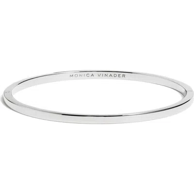 Monica Vinader Essential Slim Bangle In Silver