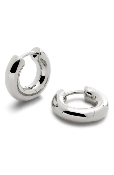 Monica Vinader Essential Tube Huggie Hoop Earrings In Sterling Silver