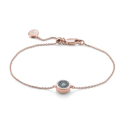 Monica Vinader Evil Eye Chain Bracelet, Rose Gold Vermeil On Silver In Pink