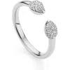 Monica Vinader Fiji Bud Diamond Stacking Ring In Silver/diamond