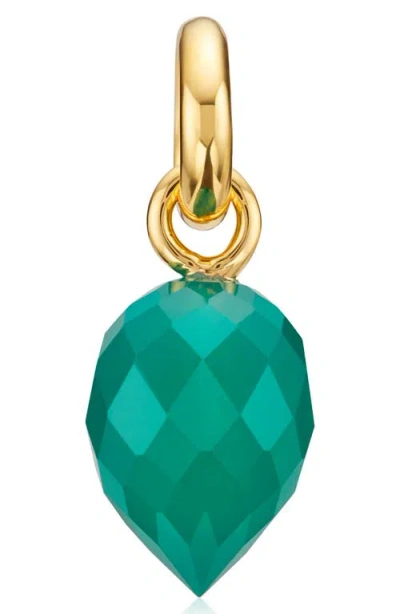 Monica Vinader Fiji Bud Gemstone Enhancer In Yellow Gold/green Onyx