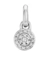 Monica Vinader Silver Fiji Mini Diamond Button Pendant Charm In Silver