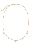 Monica Vinader Diamond And 18k Yellow Gold Vermeil Fiji Tiny Button Necklace In Yellow Gold