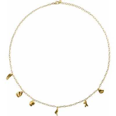Monica Vinader Womens Fragments Asymmetric 18ct Yellow Gold-plated Vermeil Sterling-silver Chain Necklac