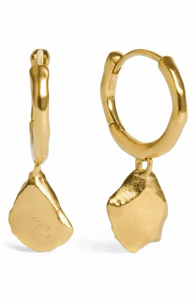 Monica Vinader Womens Fragments Asymmetric 18ct Yellow Gold-plated Vermeil Sterling-silver Huggie Earrings