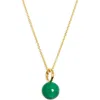 Monica Vinader Gemstone Pendant Necklace In Green
