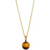 Monica Vinader Gemstone Pendant Necklace In Brown