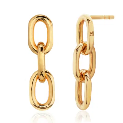 Monica Vinader Gold Alta Capture Mini Link Earrings