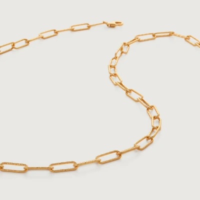 Monica Vinader Gold Alta Textured Medium Chain Necklace Adjustable 56cm/ 22'