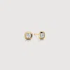 Monica Vinader Womens Asscher-cut 0.12ct Lab-grown Diamond And 18ct Yellow-gold Vermeil Stud Earrings In Gold