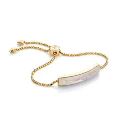 Monica Vinader Gold Baja Facet Bracelet Moonstone In White/gold