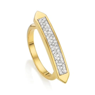 Monica Vinader Gold Baja Skinny Ring Diamond