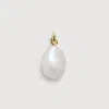Monica Vinader Gold Baroque Pearl Pendant Pearl In Silver