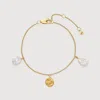 Monica Vinader Gold Capri Keshi Pearl Station Bracelet Pearl