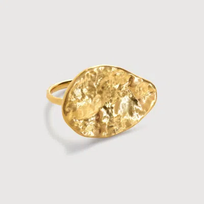 Monica Vinader Gold Capri Teardrop Ring In 18ct Gold Vermeil