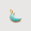 Monica Vinader Gold Crescent Moon Gemstone Pendant Amazonite