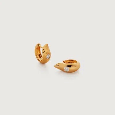 Monica Vinader Gold Deia Diamond Small Hoop Earrings Diamond