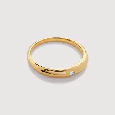 Monica Vinader Gold Deia Mini Lab Grown Diamond Ring Lab Grown Diamond In 18k Gold Vermeil
