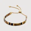 Monica Vinader Gold Delphi Gemstone Friendship Bracelet Tigers Eye