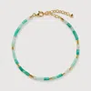 Monica Vinader Womens Delphi Gemstone 18ct Yellow Gold Vermeil And Green Onyx Beaded Bracelet In Blue