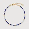 Monica Vinader Womens Delphi Gemstone 18ct Yellow Gold Vermeil And Sodalite Beaded Bracelet Blu In Gold