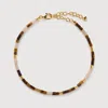 Monica Vinader Gold Delphi Multi Gemstone Beaded Bracelet Tigers Eye In Gold