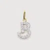 Monica Vinader Gold Lab Grown Diamond Initial B Pendant Charm Lab Grown Diamond In 14k Solid Gold