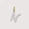 Monica Vinader Gold Diamond Initial N Pendant Lab Grown Diamond In 14k Solid Gold