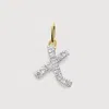 Monica Vinader Gold Diamond Initial X Pendant Lab Grown Diamond In 14k Solid Gold